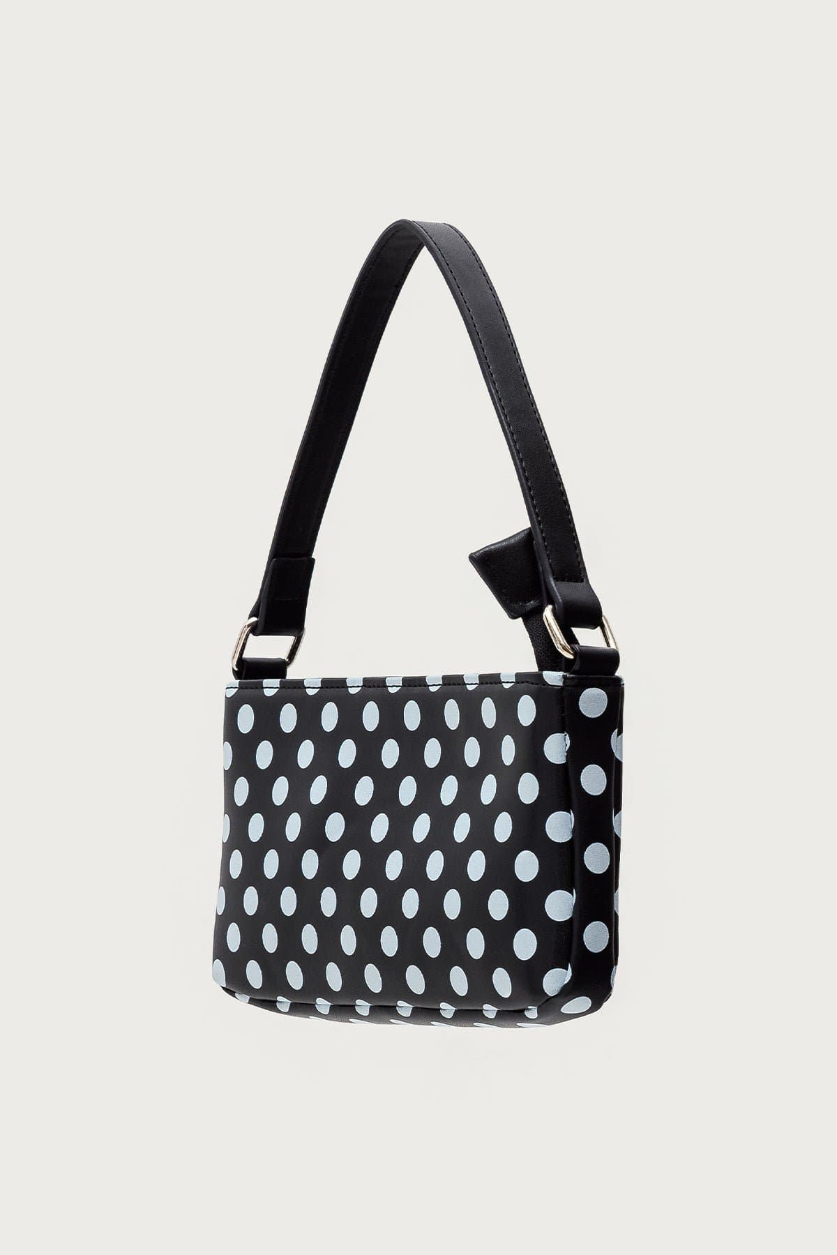 Spotted Polka Dot Print Polyurethane Bag - Width 8.7in Height 4.5in Depth 0.8in