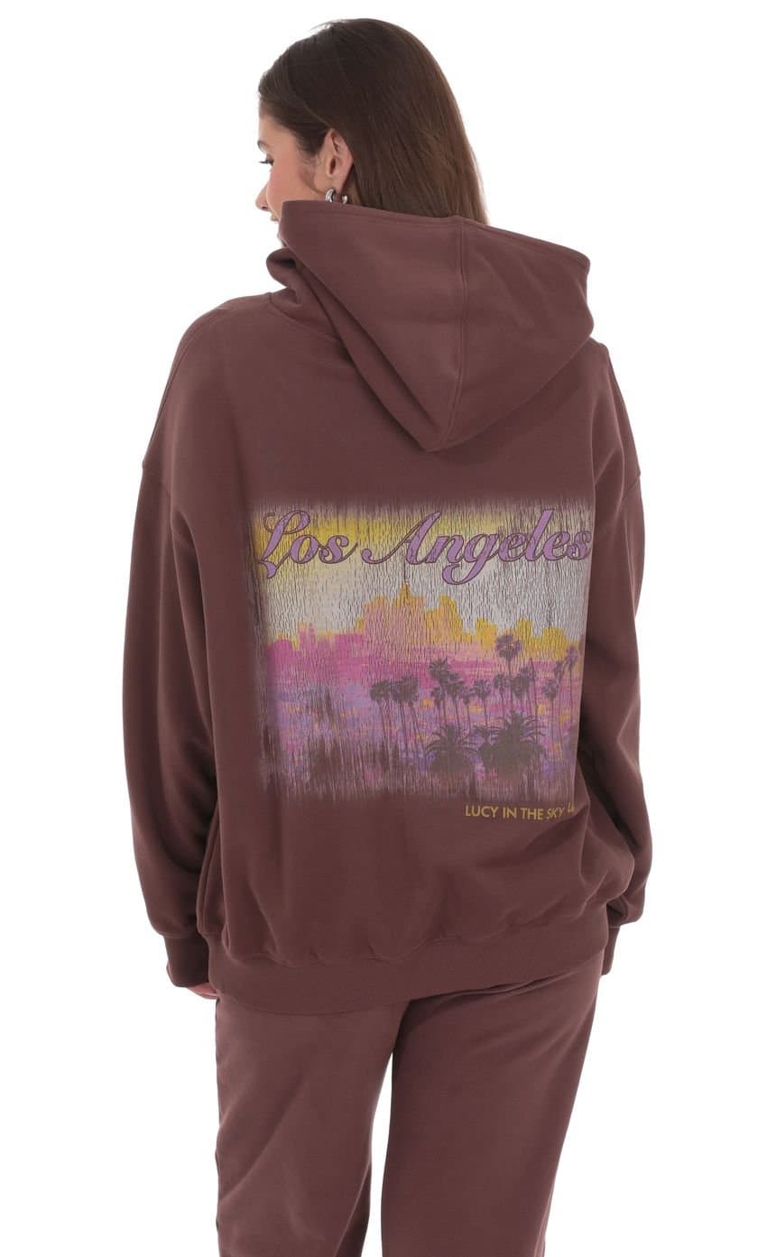 Los Angeles Fleece Hoodie in Brown