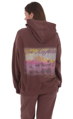 Los Angeles Fleece Hoodie in Brown