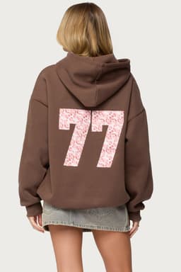 Leopard 77 Oversized Hoodie - Polyester Cotton Kangaroo Pocket Graphic