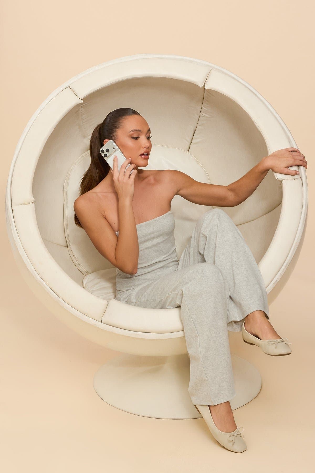 Claudia Straight Leg Pants - Adjustable Tie Waist, Cotton Spandex