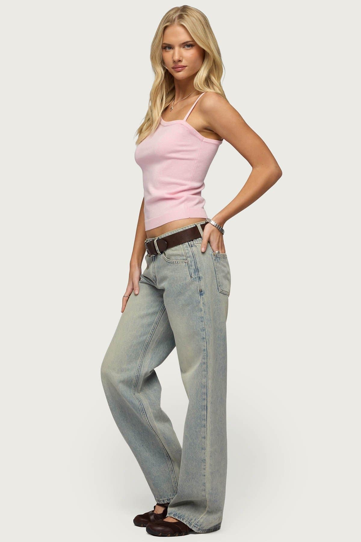 Lorelai Asymmetric Knit Top - Single Adjustable Strap, Short Sleeve, Rayon Polyester