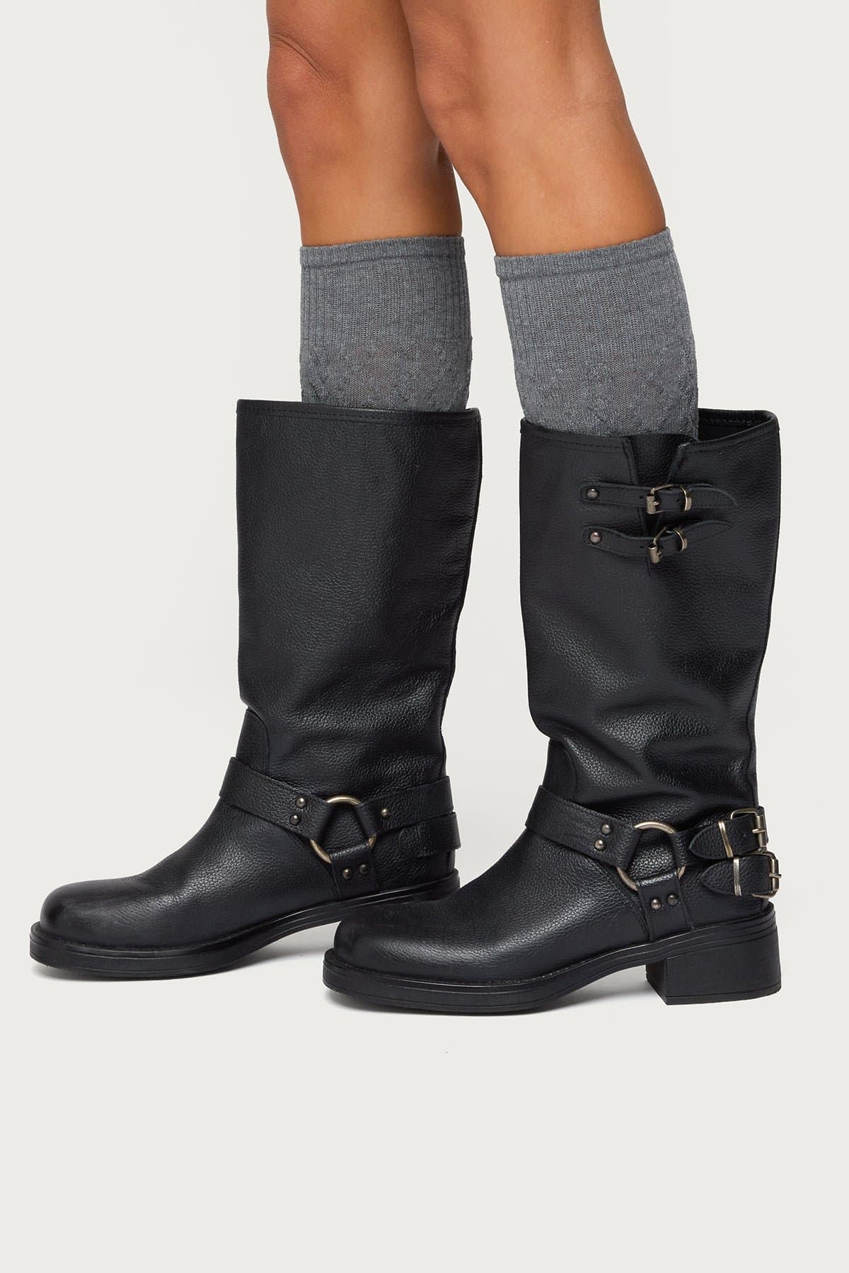 Cable Knit Socks - Polyester Cotton Spandex Blend, 20.9 Inch Length