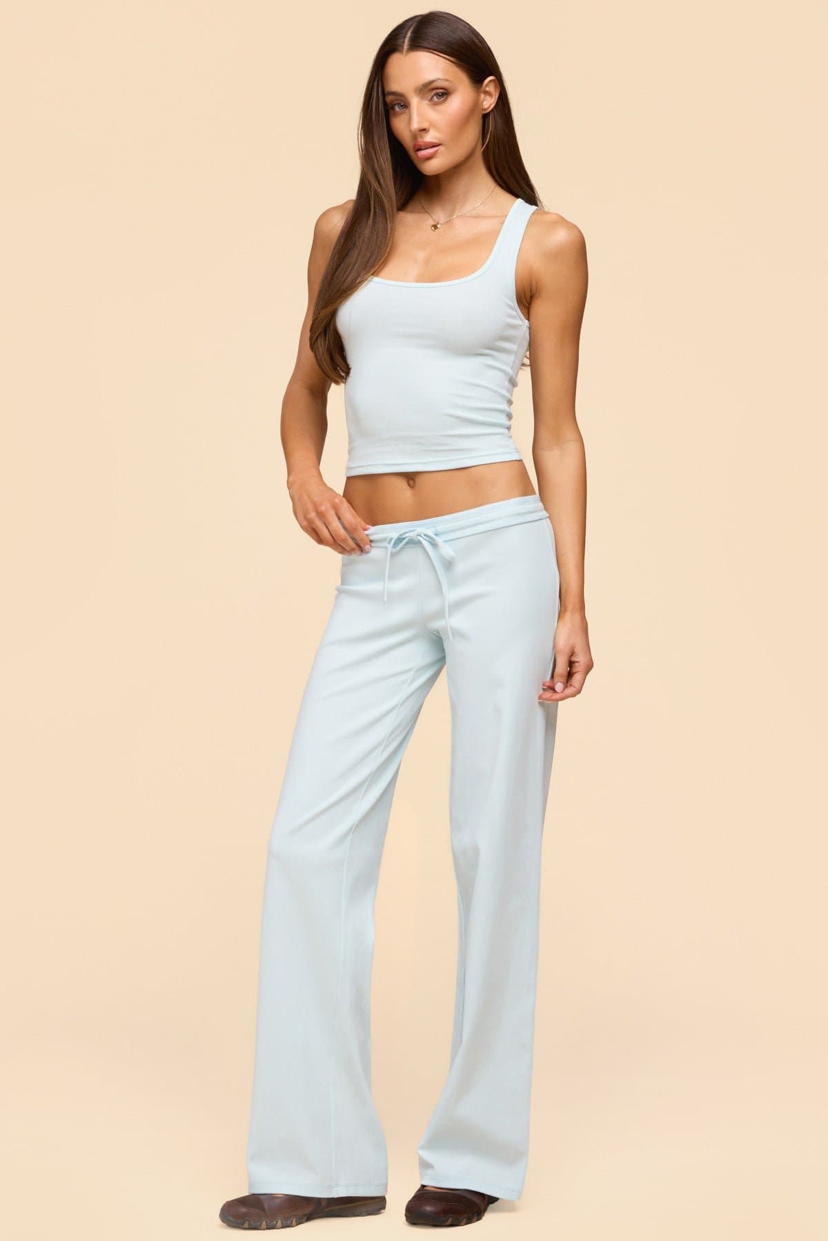 Linda Ribbed Scoop Neck Tank Top - Cotton Spandex