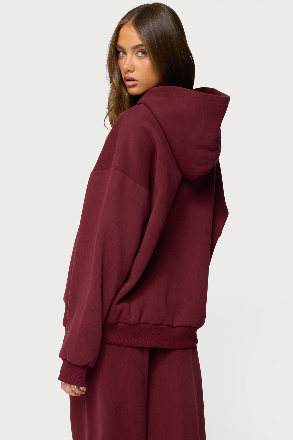 Totally Edikted Hoodie - Embossed Graphic Text, Polyester Cotton Blend, Unisex