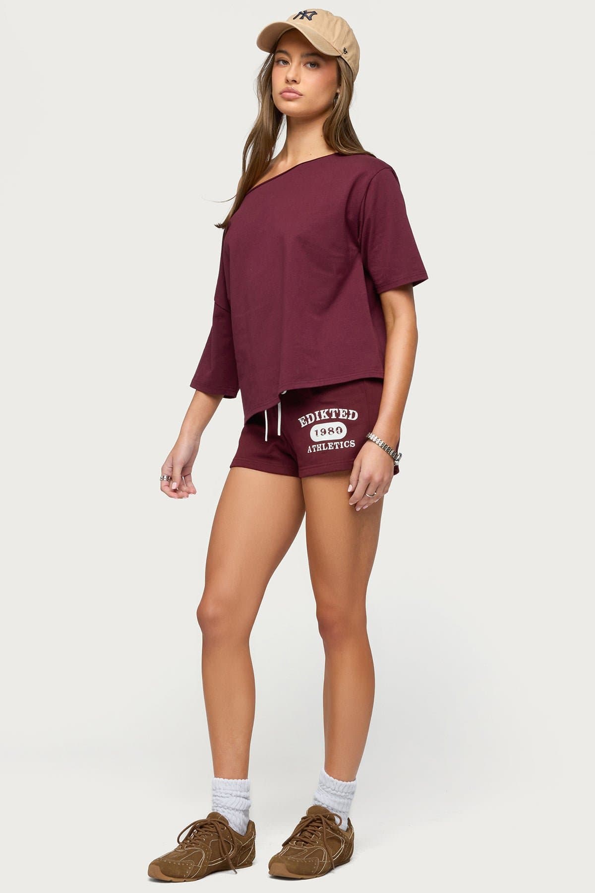 Davida Off Shoulder Top - Cotton Spandex Women's Blouse Size S