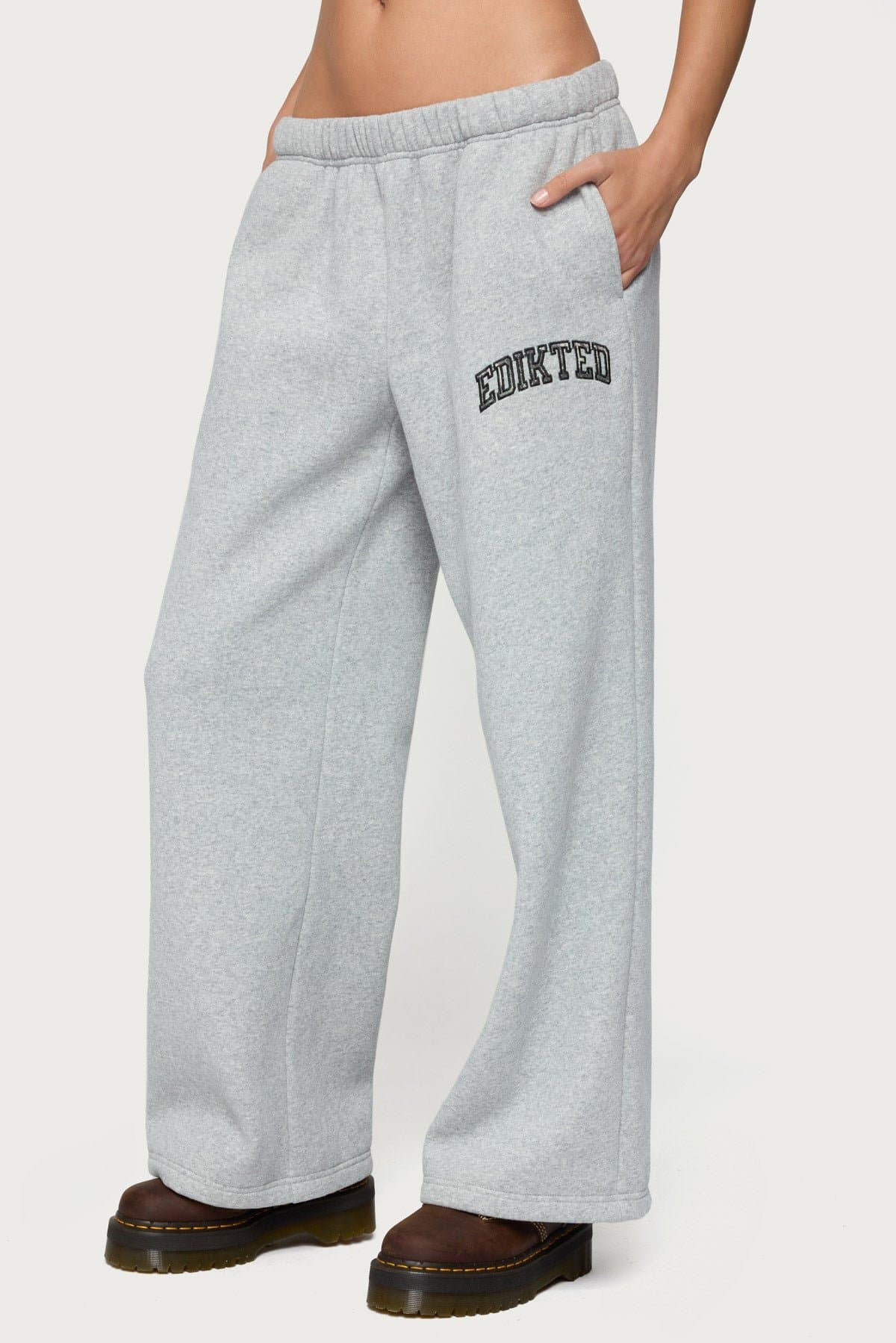 Camo Crush Edikted Sweatpants - Straight Leg Fit, Polyester Cotton, Camo Graphic Patch