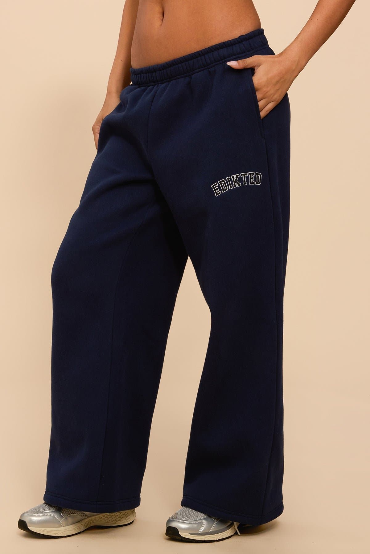 Edikted Major Wide Leg Sweatpants - Cotton Polyester Graphic Text