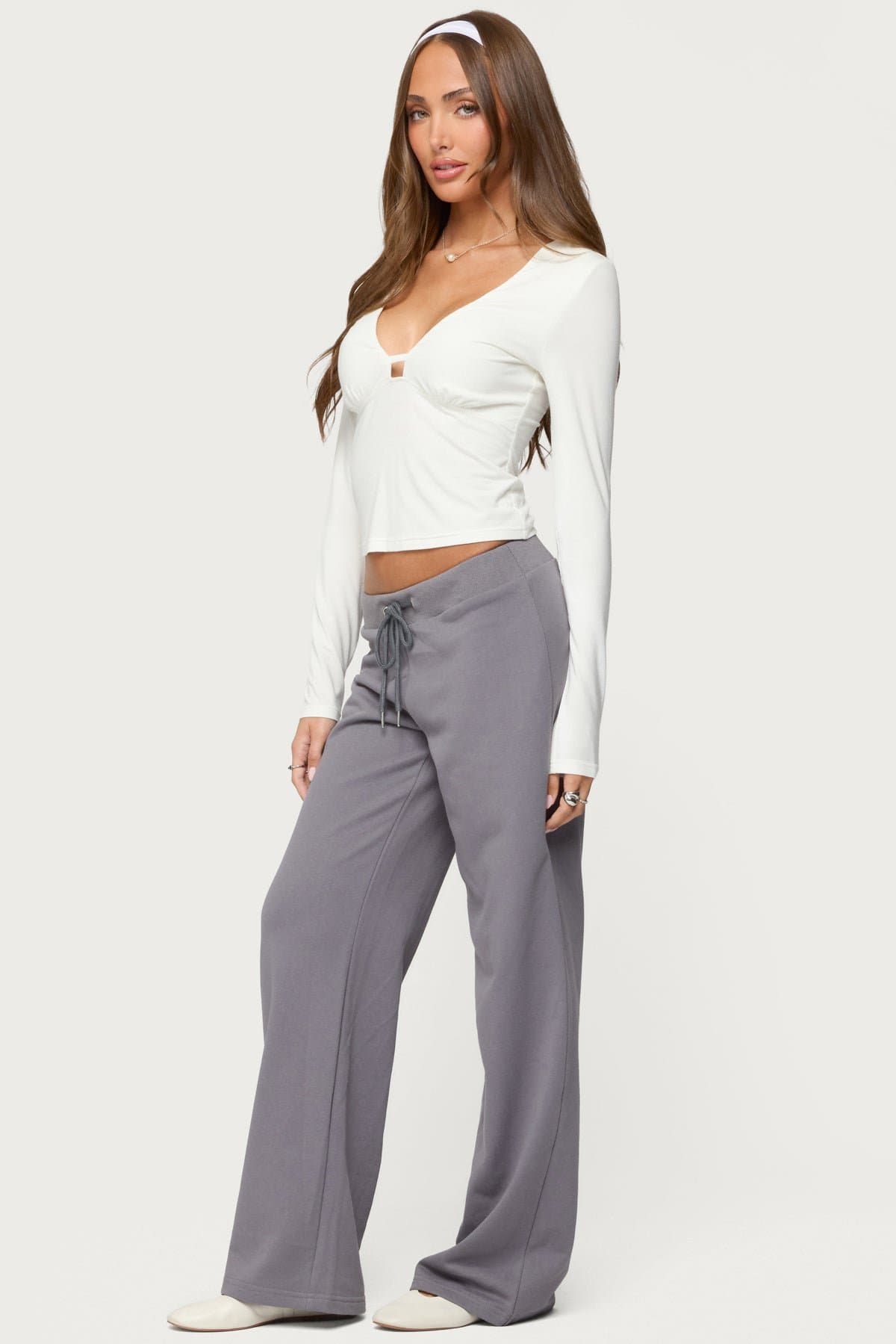 Quinn Straight Leg Sweatpants - Polyester Cotton Blend, Adjustable Waistband, Size S Inseam 31.3"