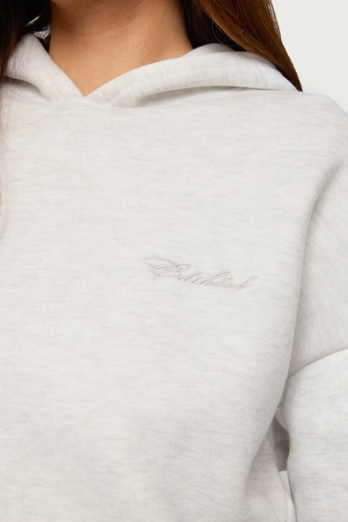 Basic Girl Oversized Edikted Embroidered Hoodie - Polyester Cotton