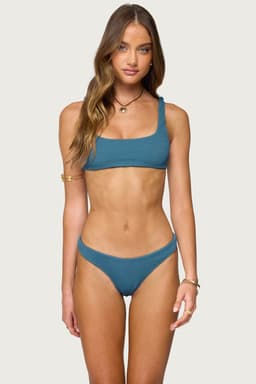 Oasis Scrunch Bikini Top - Smocked Double-Lined Stretch Polyester Spandex