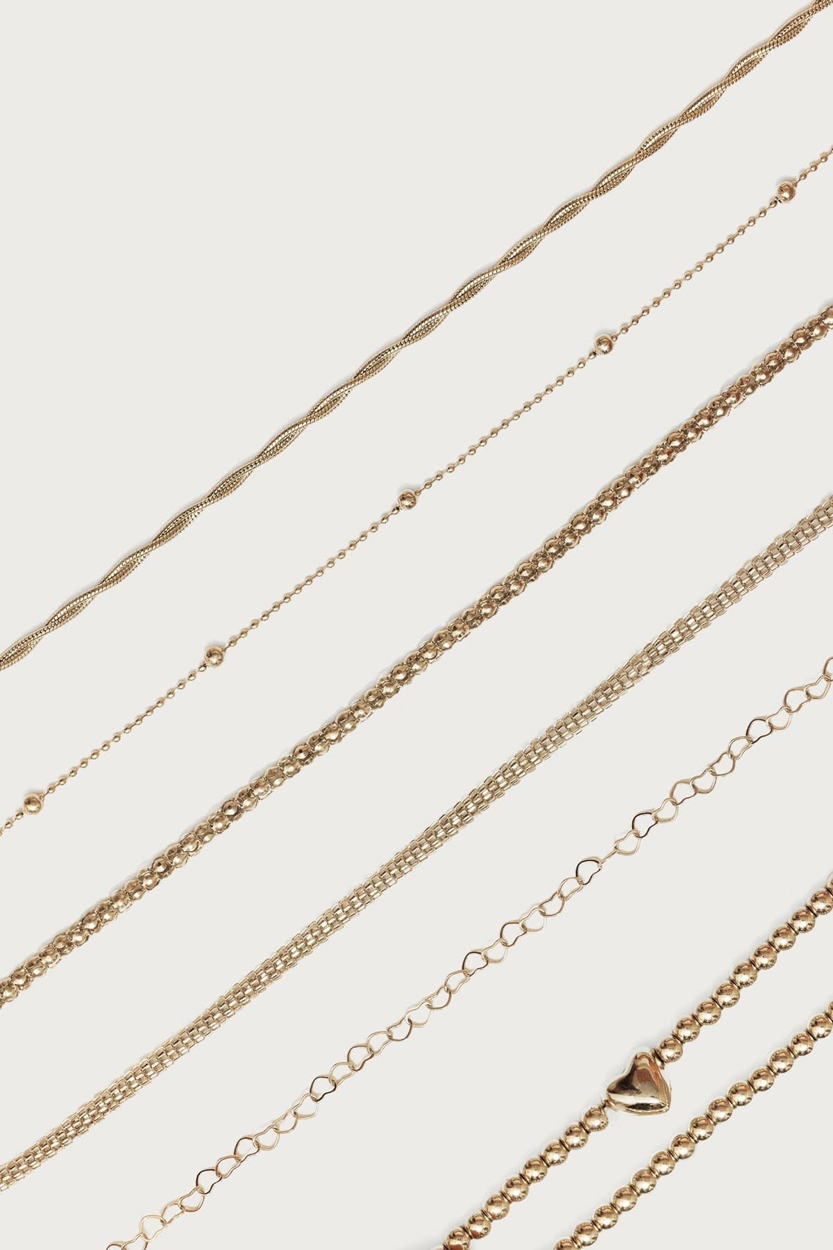 Stacked Up Bracelet Pack of 6 Assorted Designs Gold Tone Metal 7.5 Inch Length