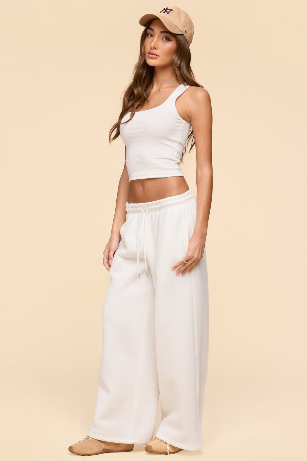 Linda Ribbed Scoop Neck Tank Top - Cotton Spandex Women's Basic Top