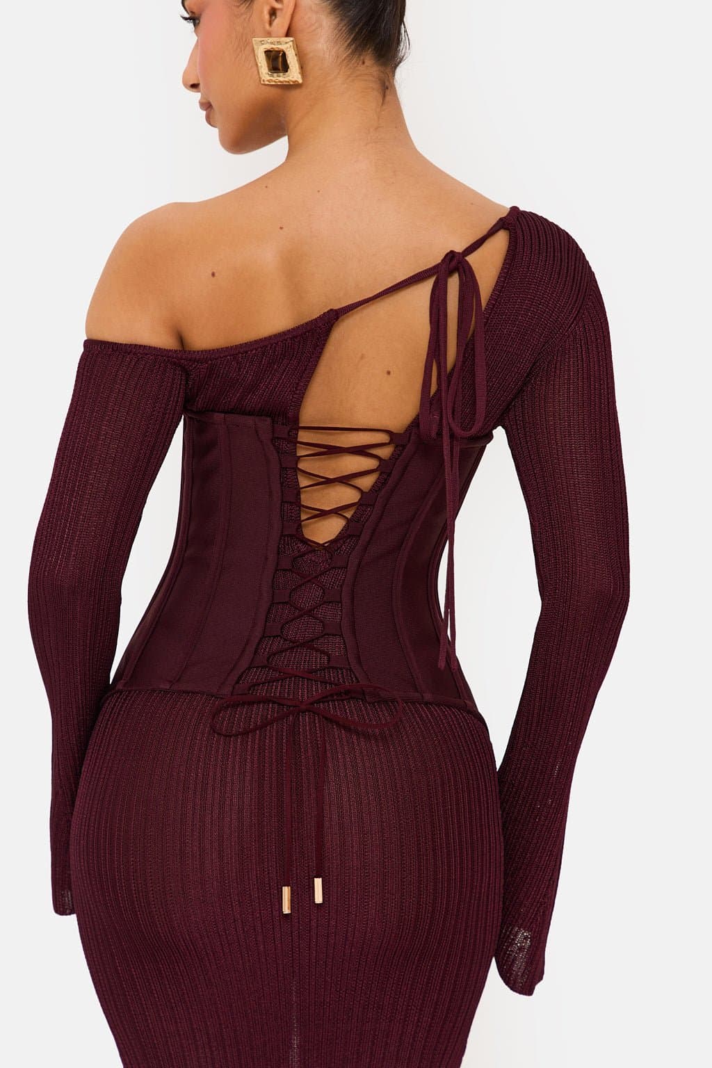 Darcy Premium Sheen Knit Maxi Dress with Removable Bandage Corset