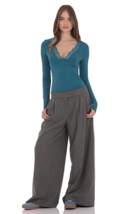 Pleated Baggy Trousers in Grey