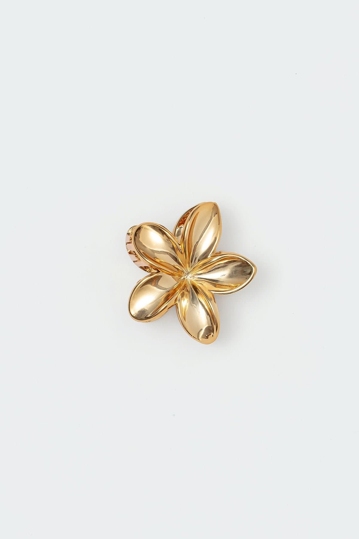 Flower Hair Clip Gold Tone Metal 3.1 Inch Length