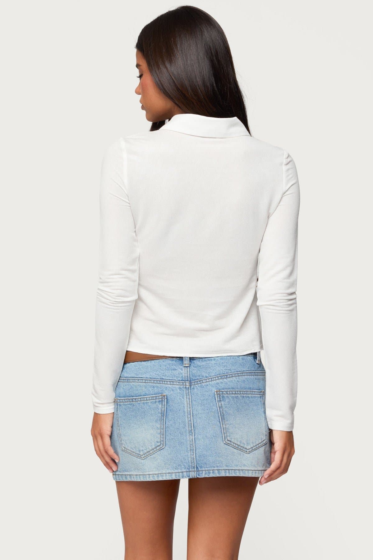 Pennie Iridescent Button Up Shirt - Fitted Long Sleeve Rayon Spandex