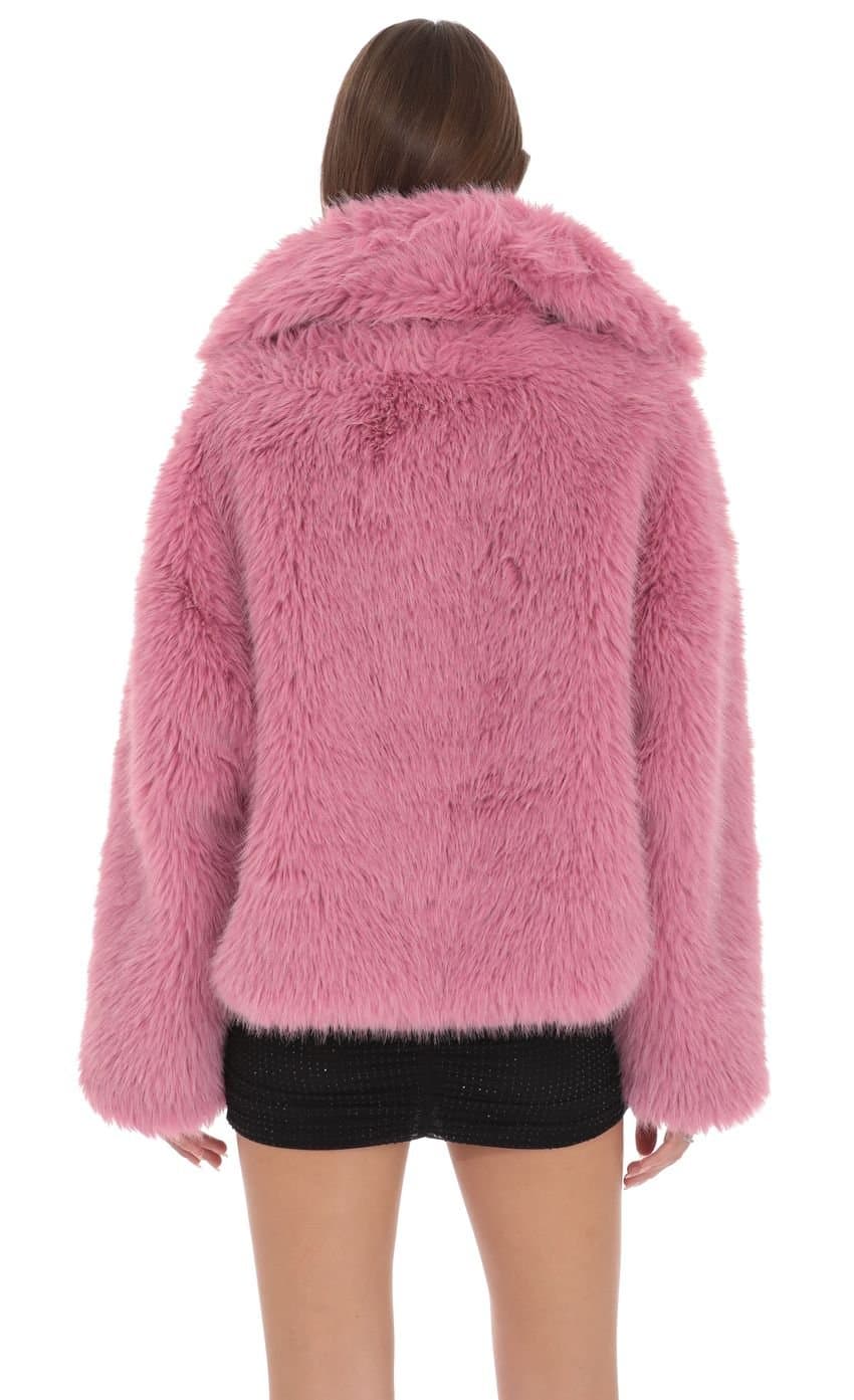 Corinne Faux Fur Jacket in Pink