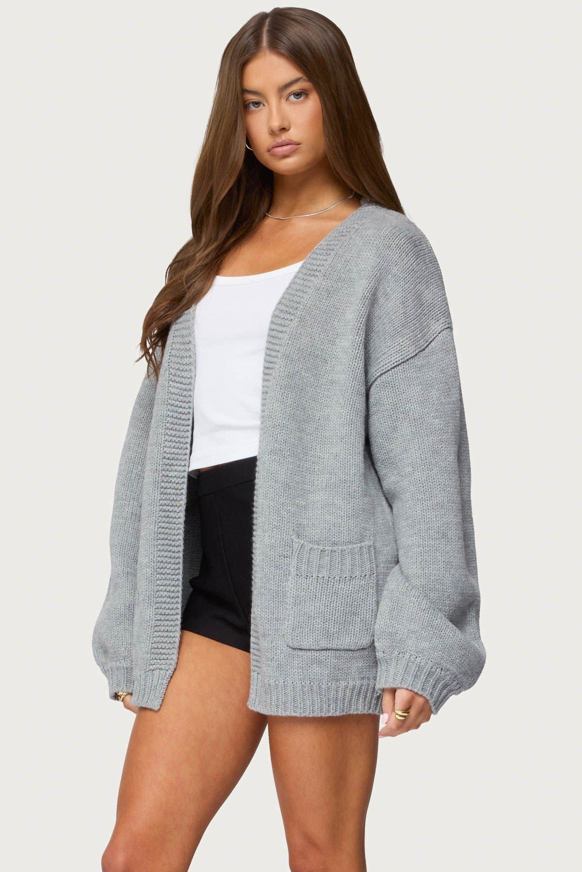 Julian Oversized Knit Cardigan - Acrylic Knit Sweater