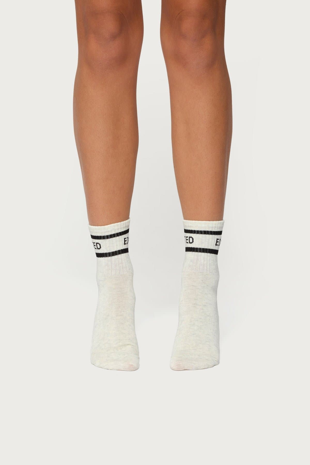 Edikted Graphic Text Socks - Cotton Polyester Spandex Blend, 10.2 Inch Length