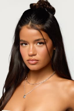 Starry Stack Necklace Set - Pack of 2 Silver Tone Chains with Star & Gemstone Pendants, 15.4-17.7" Adjustable