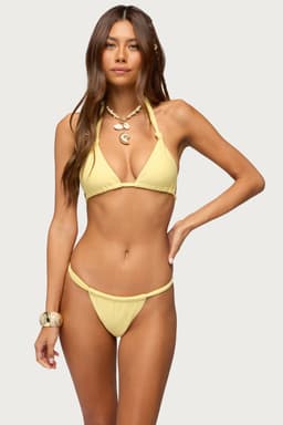 Soraya Knotted Bikini Top Triangle Fit Adjustable Ties Nylon Spandex
