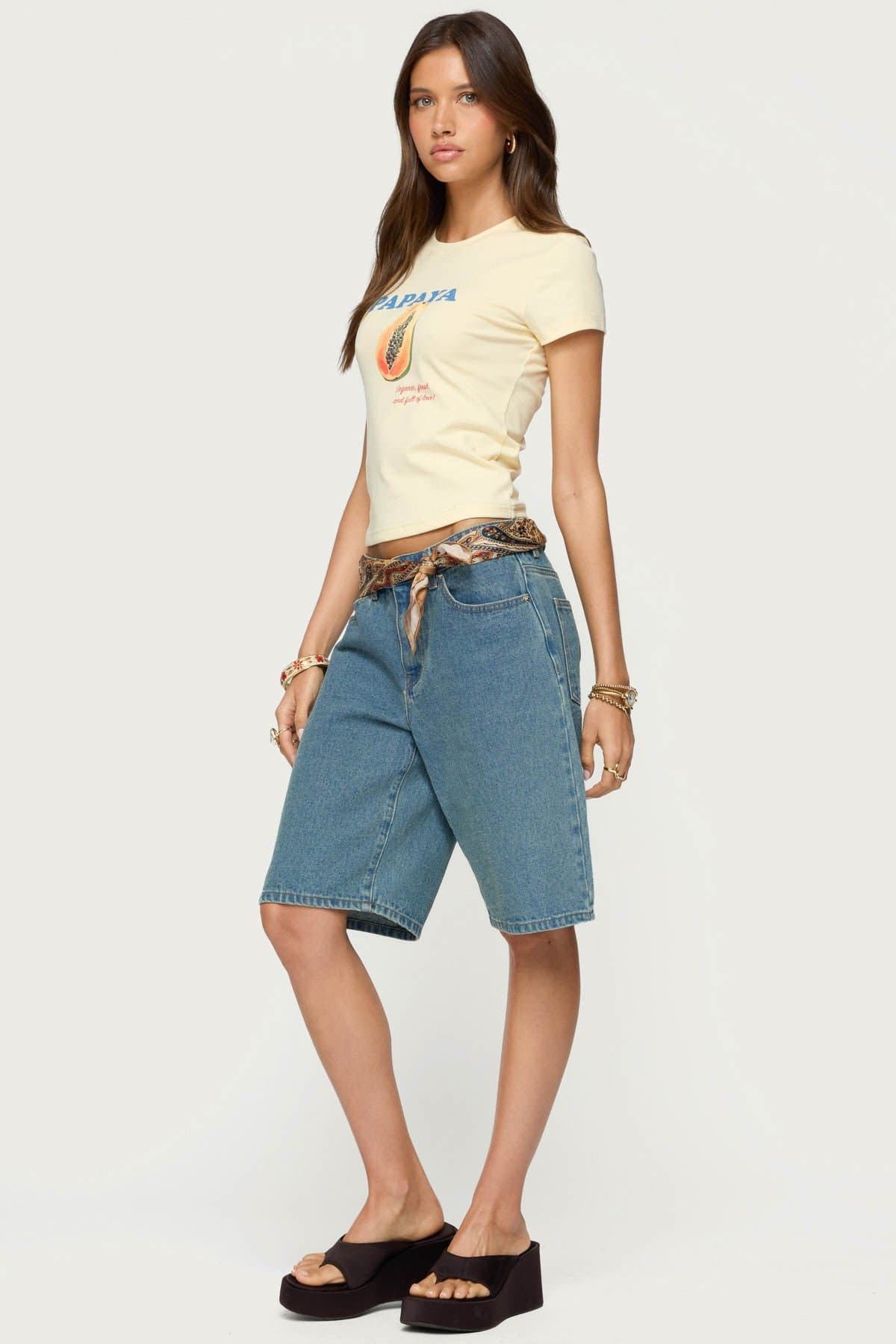 Papaya Graphic Print T-Shirt - Cotton Spandex Unisex