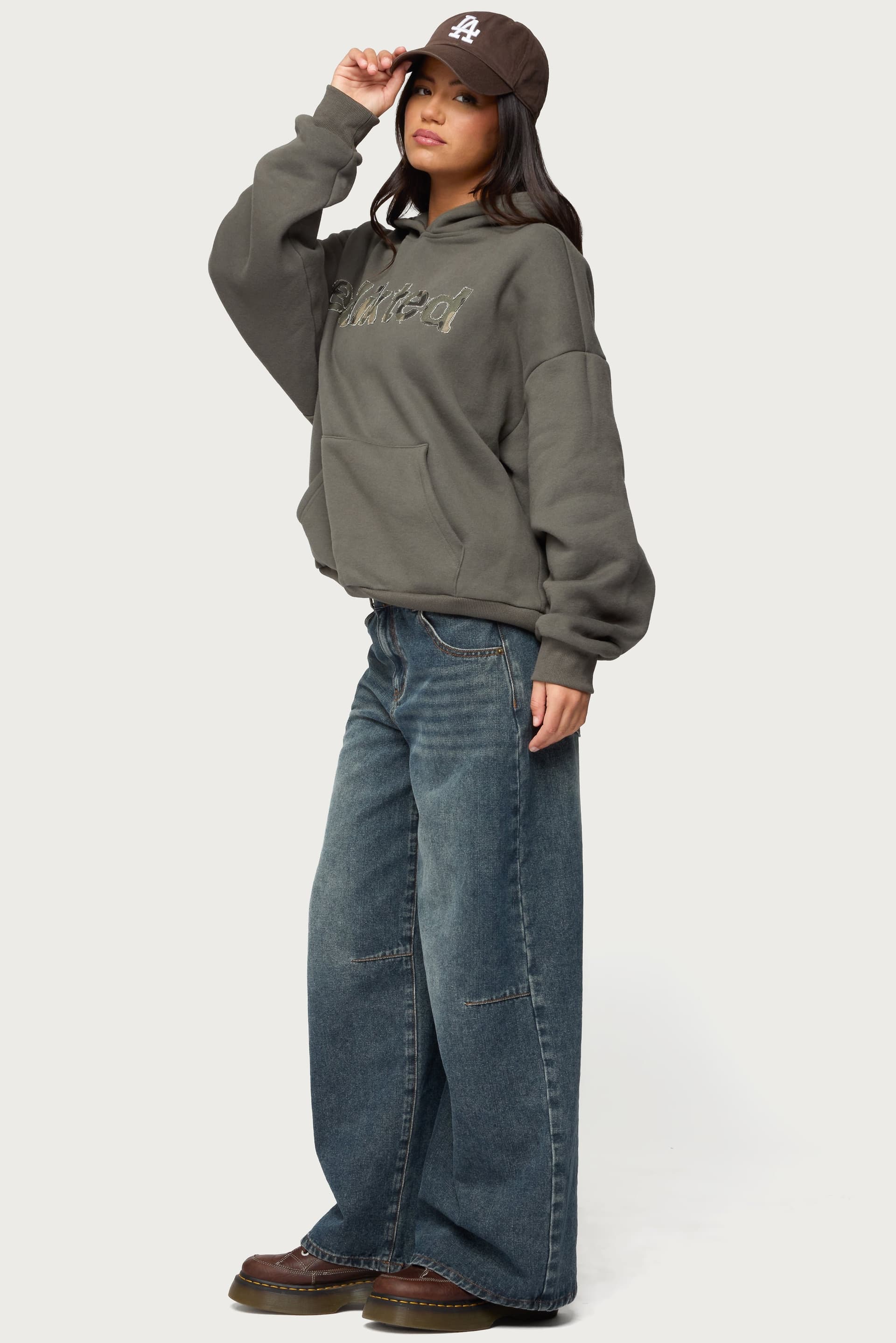 Camo Cutie Edikted Oversized Hoodie - Camo Graphic Polyester Cotton