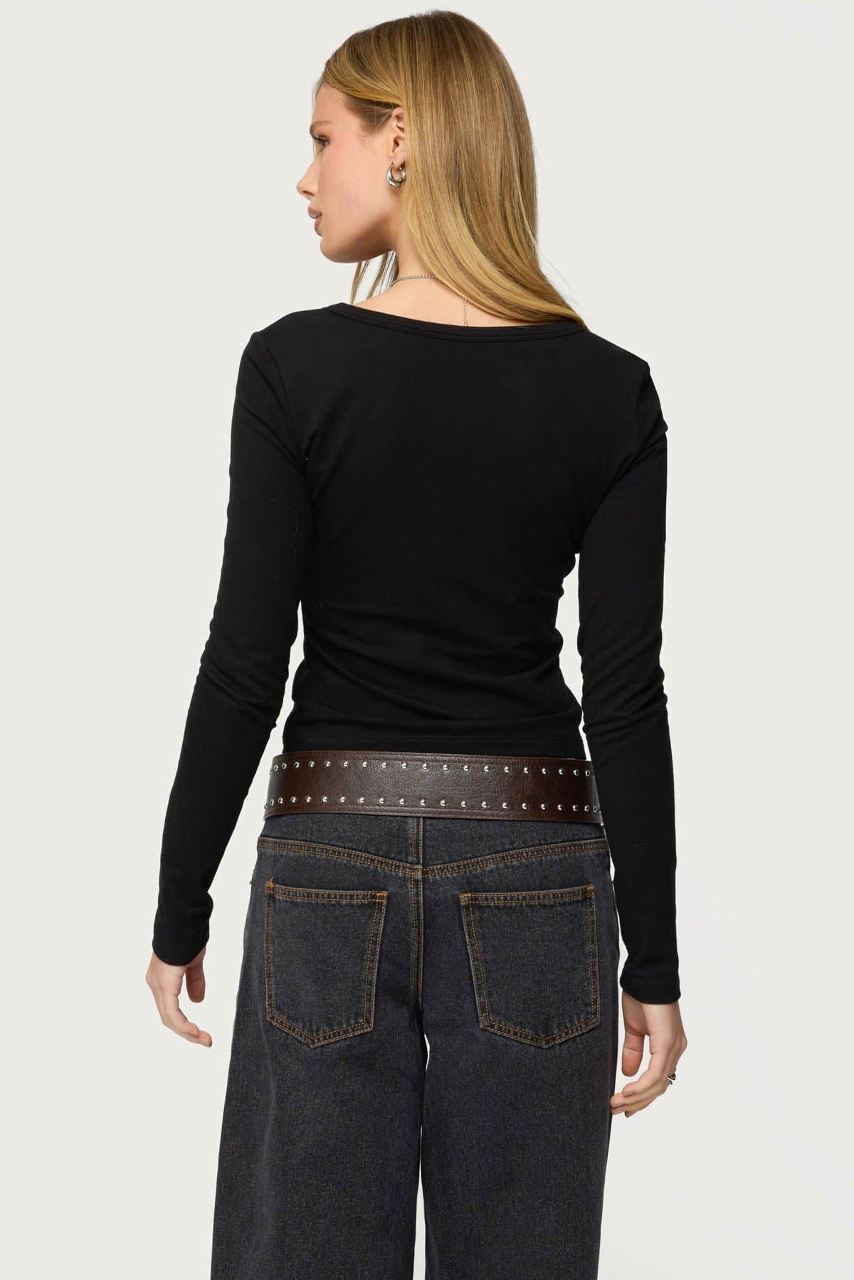 Leah Henley Top - Long Sleeve Cotton Polyester Spandex Button Front Women's Shirt