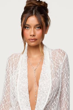 Pearled Up Necklace - Silver Tone Metal Pearl Detailing 31.5 Inch Length