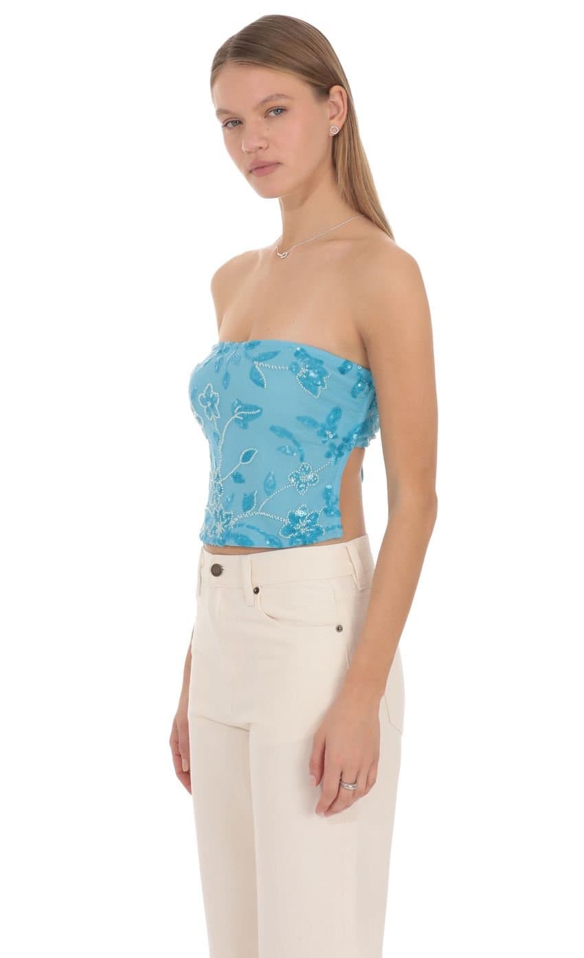 Lola Embellished Top In Blue
