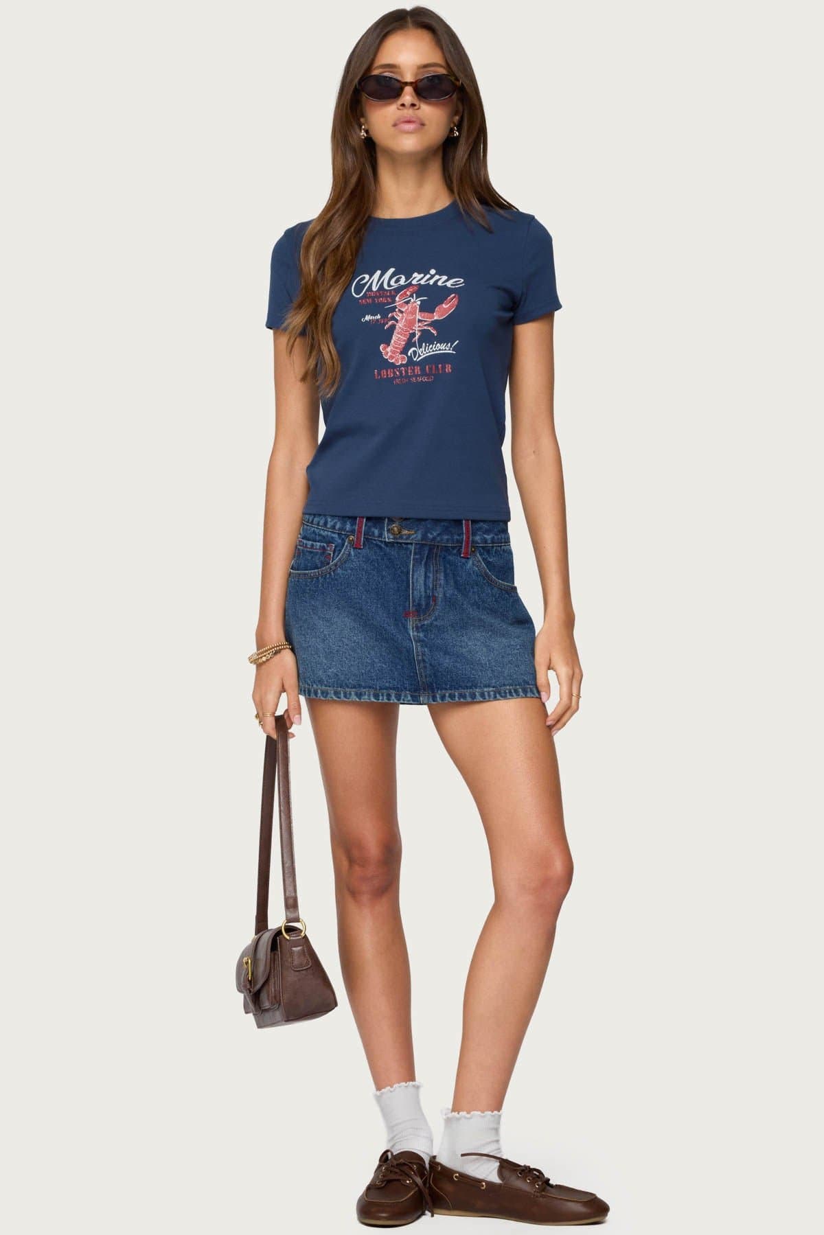 Lobster Club T-Shirt with Marine Graphic Print, Cotton Spandex Unisex