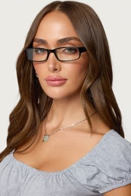 Lolly Rectangle Polycarbonate Glasses Frame Width 5.5in Lens Height 1in Arm Length 5.2in