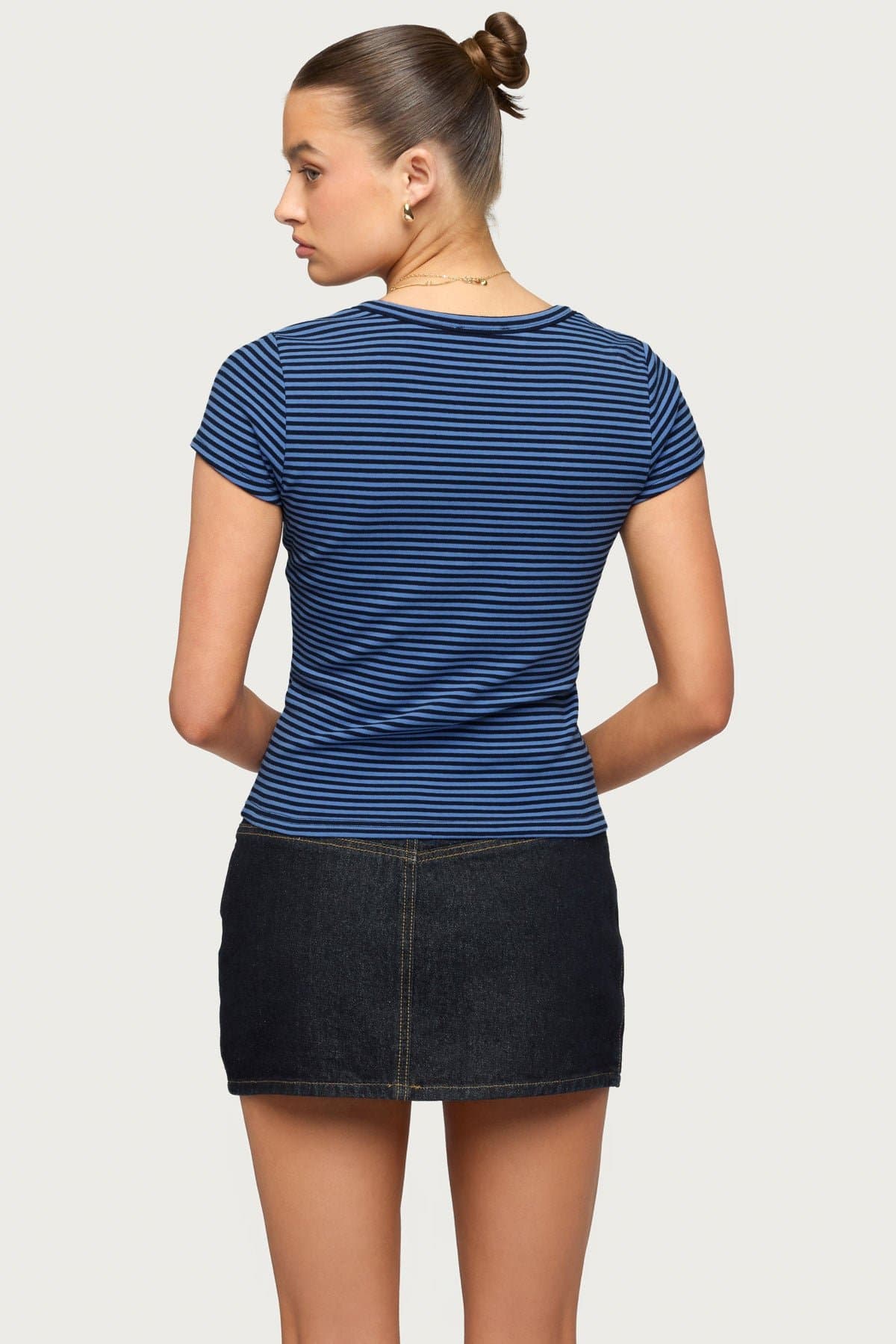 Kady Striped Henley T-Shirt - Cotton Spandex Unisex