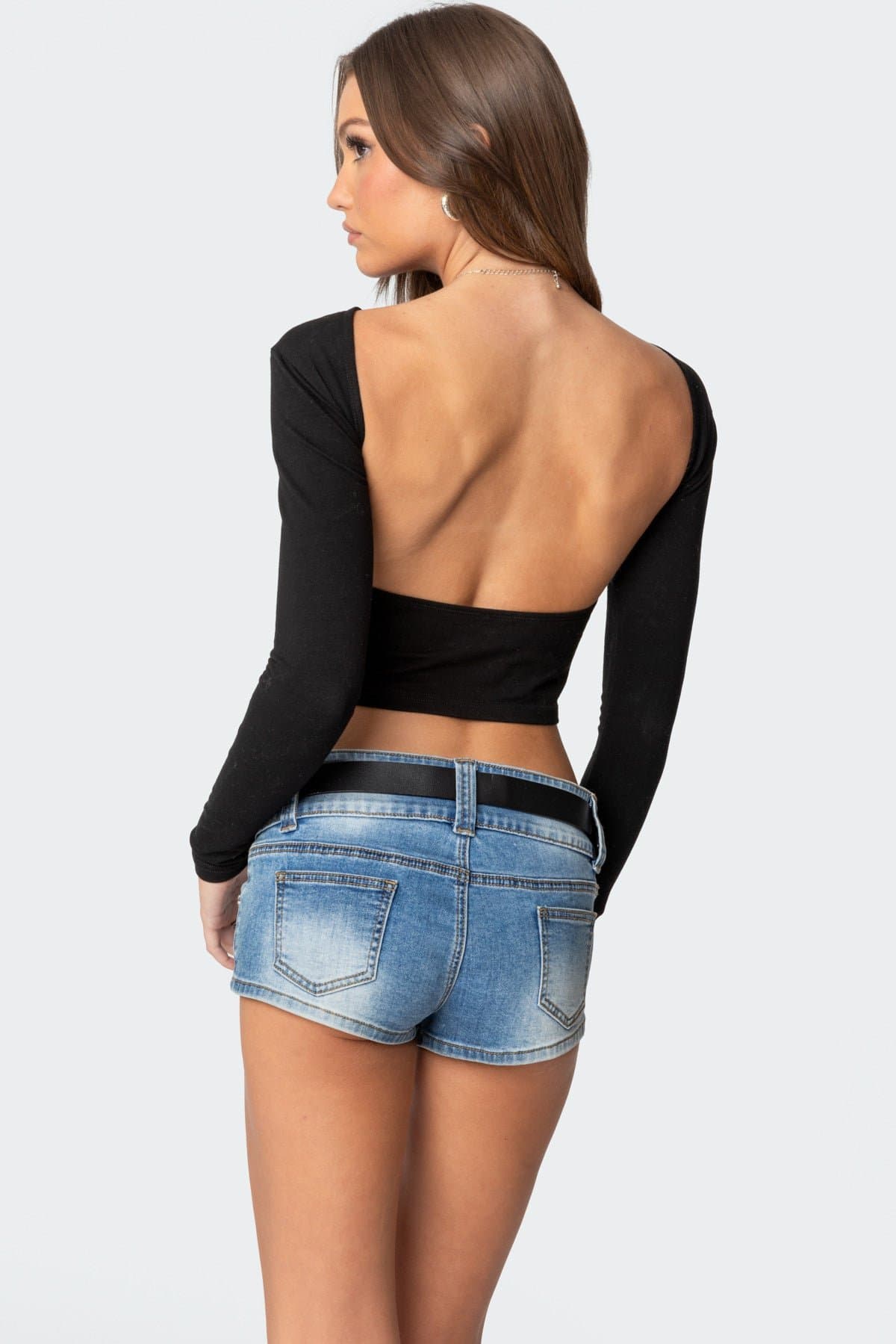 Haven Open Back Long Sleeve Top - Cotton Spandex