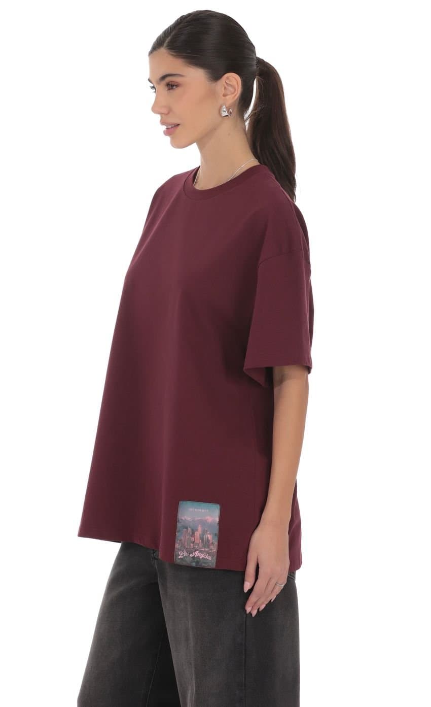 Lucy Graphic T-Shirt in Burgundy