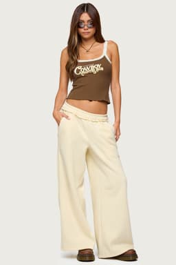 Kori Oversized Sweatpants - Polyester Cotton Raw Hem Elastic Waistband