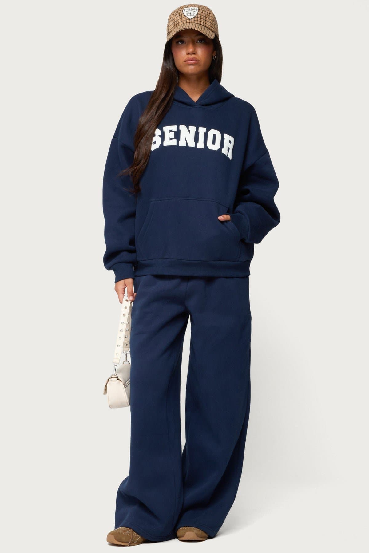Senior Girl Straight Leg Sweatpants - Polyester Cotton Graphic Text Matching Set