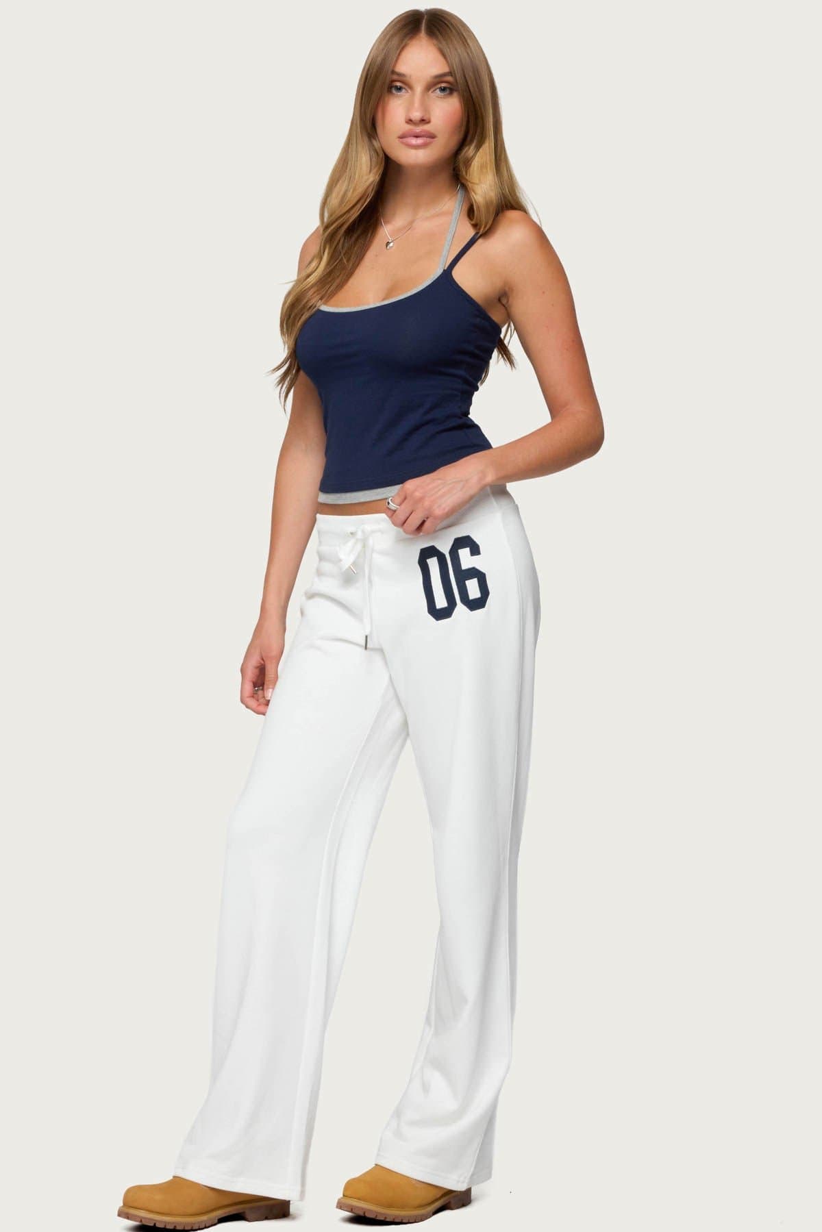 Roya Layered Halter Tank Top Adjustable Straps Cotton Spandex