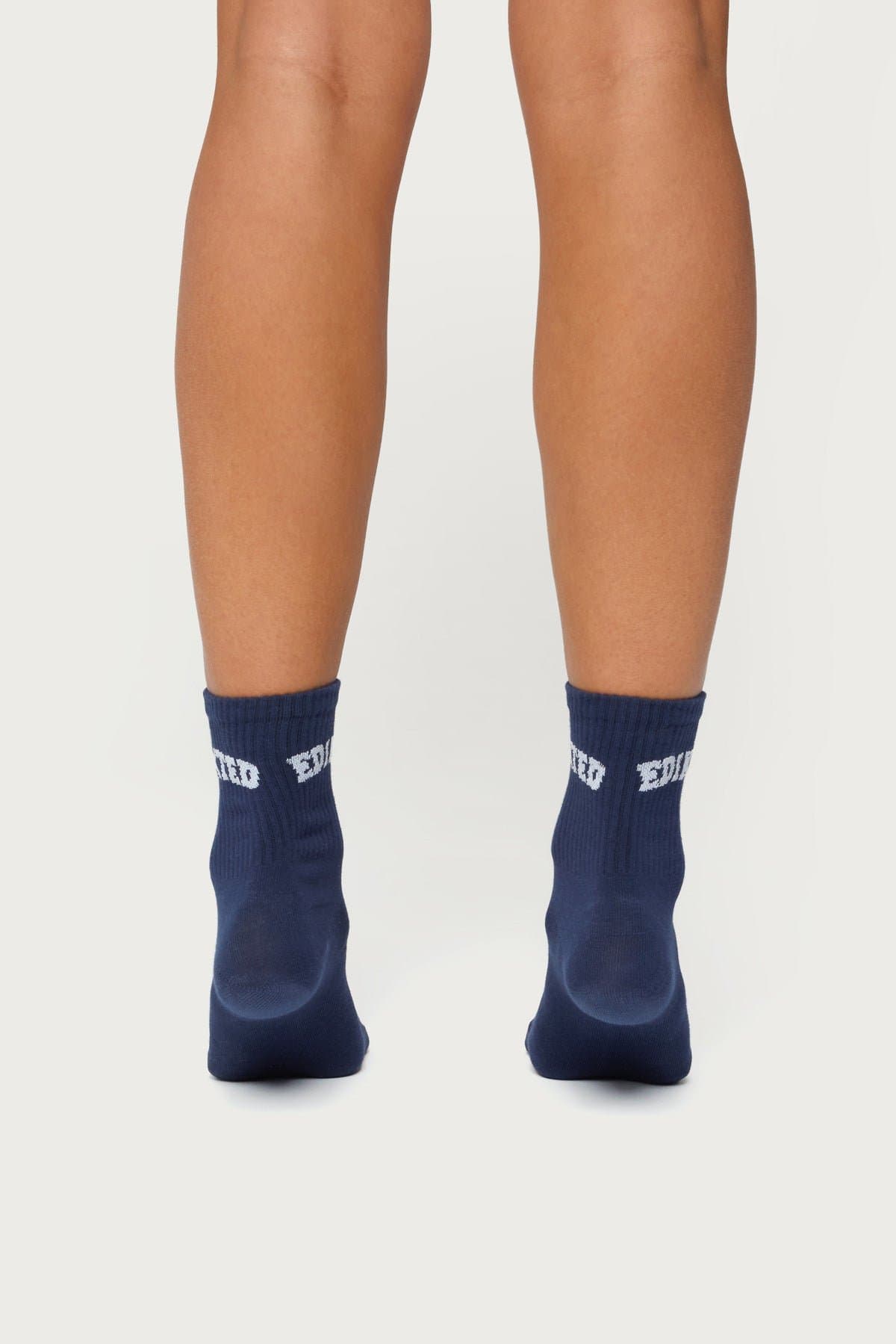 Edikted Ribbed Socks - Cotton Polyester Spandex Blend, 10.6 Inch Length