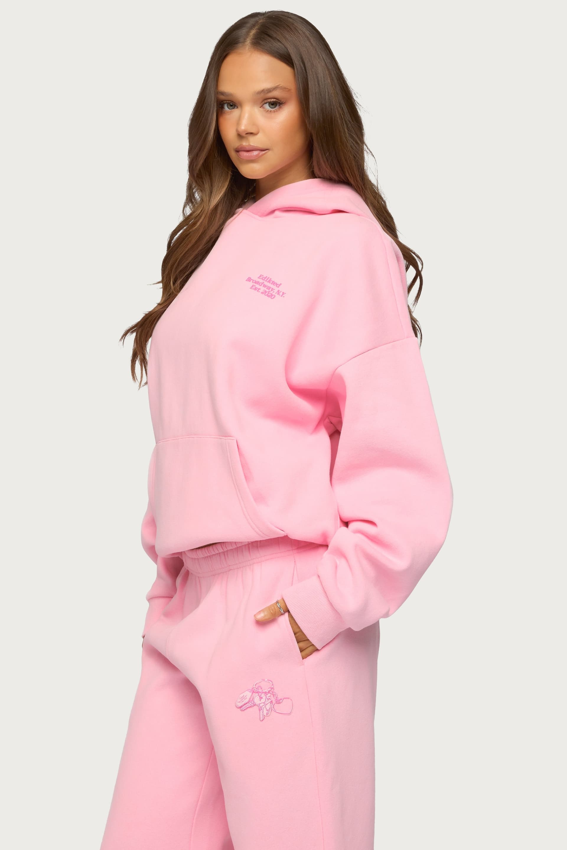 Keychain Cutie Hoodie Keychain Graphic Puff Print Edikted NY Cotton Polyester