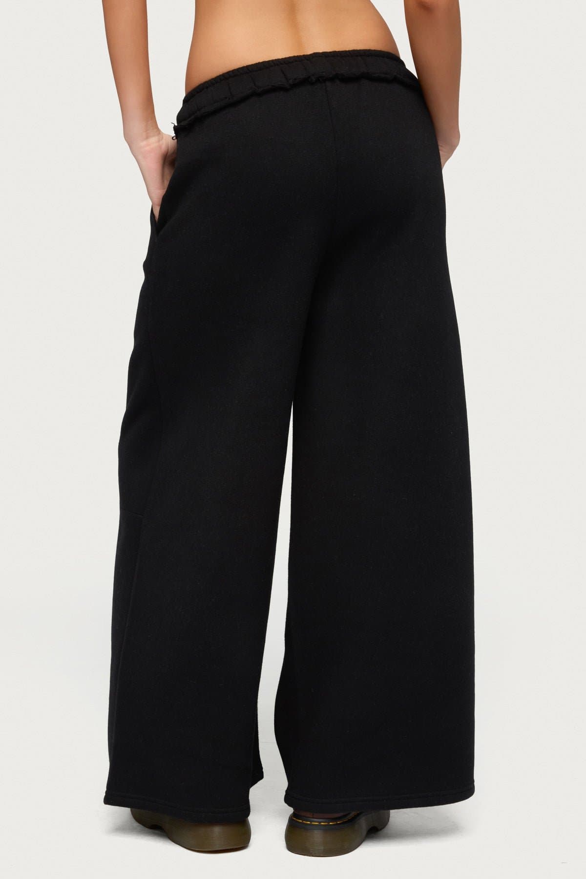 Petite Kori Oversized Sweatpants - Polyester Cotton Raw Hem Elastic Waistband