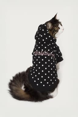 Chelsie Polka Dot Pet Hoodie - Edikted Graphic Polyester Cotton Rayon