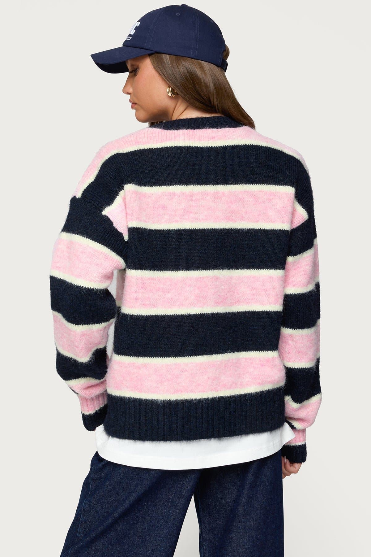 Conrad Striped Oversized Sweater - Polyester Nylon Wool Spandex Knit