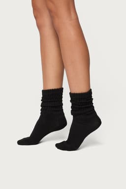 Scrunch Socks Ribbed Cotton Spandex Blend 13 Inch Length Ankle Socks