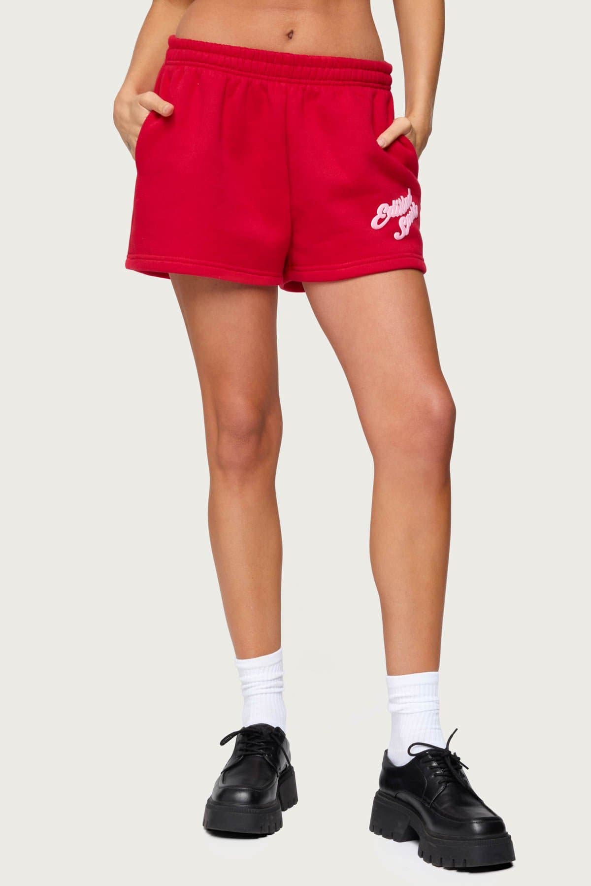 Edikted So Sporty Sweat Shorts - Polyester Cotton Elastic Waistband Matching Set