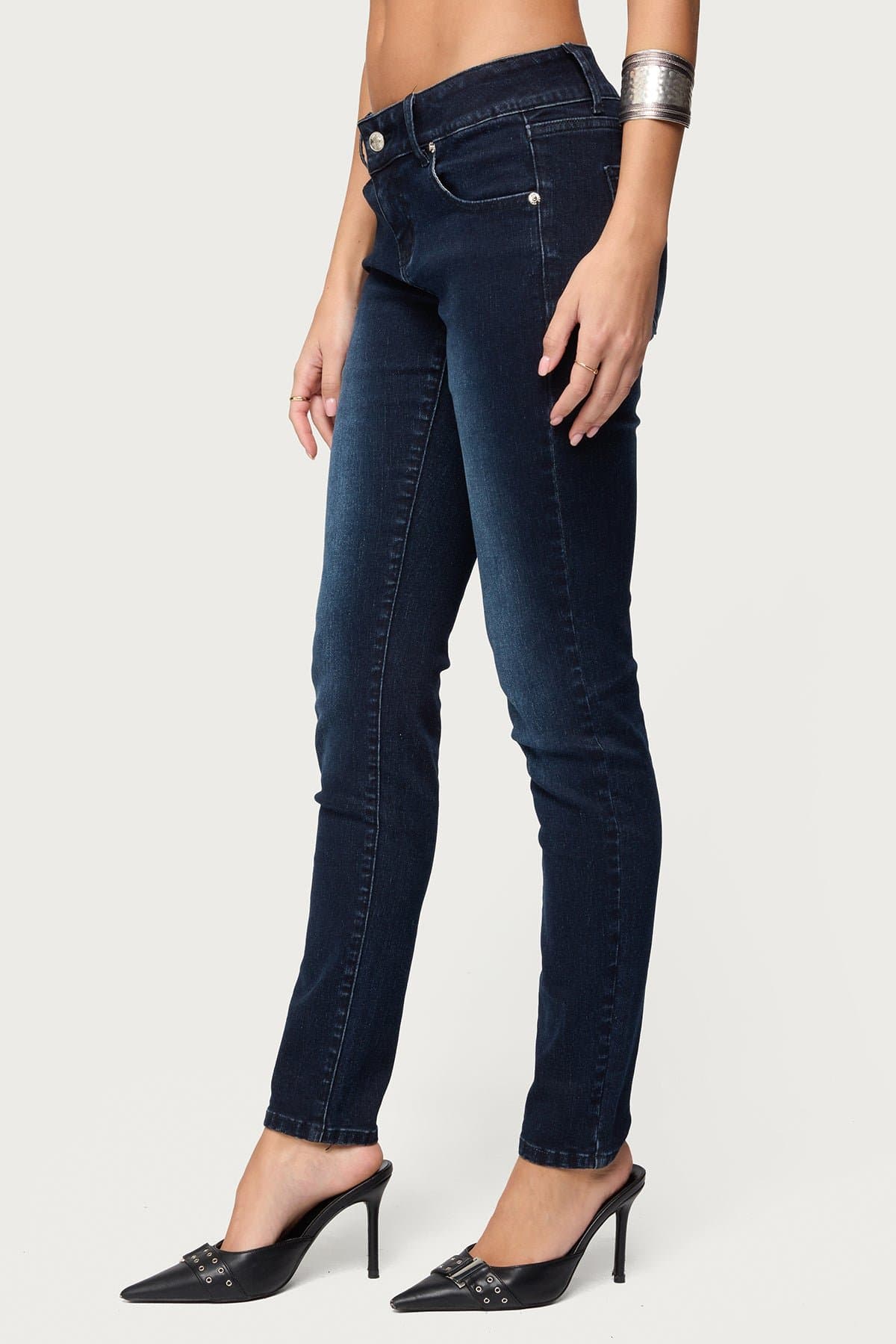 Eloise Low Rise Skinny Jeans - Stretchy Cotton Spandex Denim, 30.1" Inseam Size S