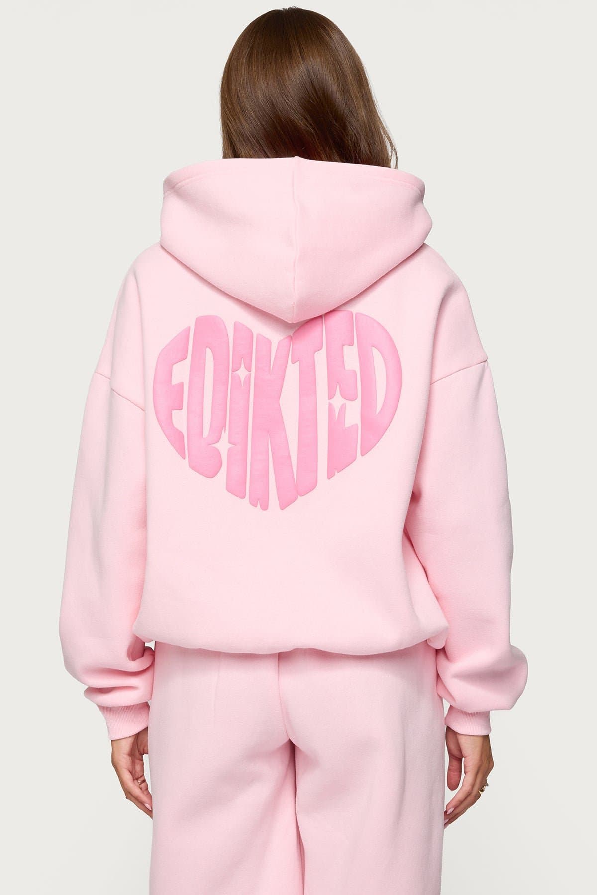 Major Love Edikted Hoodie - Puff Print Graphic Text Polyester Cotton Matching Set