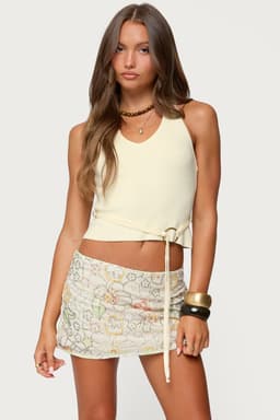 Kez Belted Knit Halter Top - Rayon Polyester Nylon