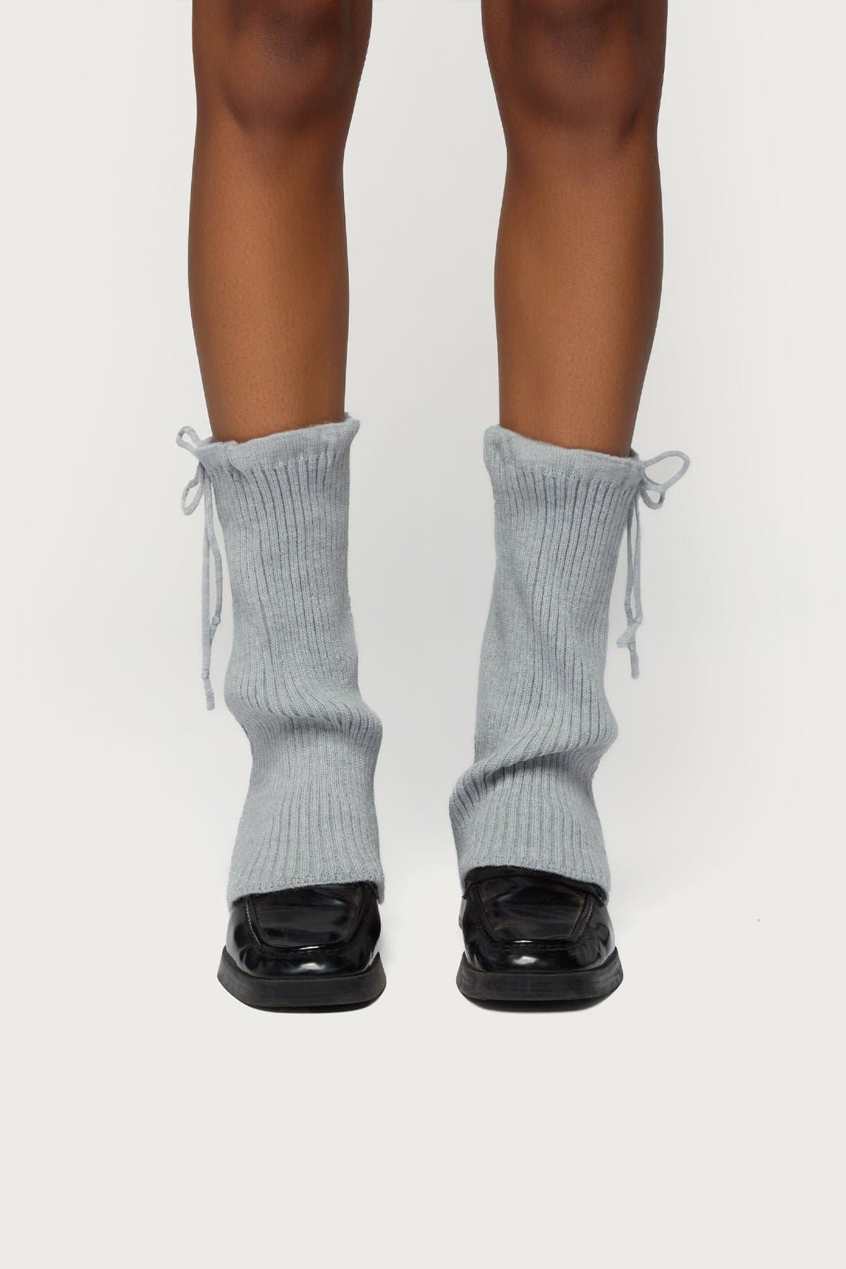 So Cozy Knit Leg Warmers with Tie Detail Acrylic Polyester Nylon 12.2in Length